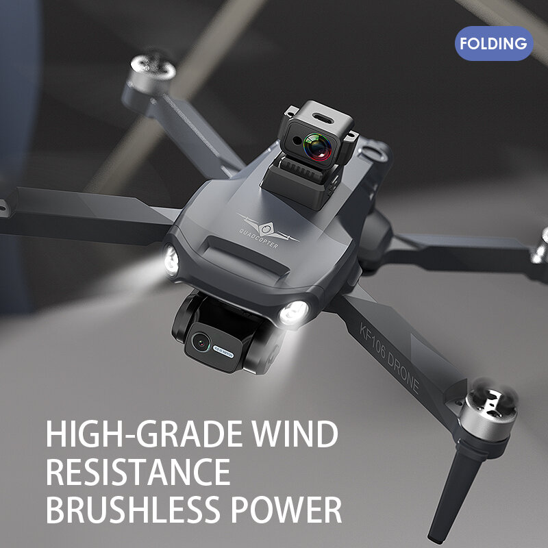 Drone professionnel KF106 Max 10K, caméra HD 5G, WiFi, stabilisation d'image, cardan 3 axes, moteur sans balais, quadrirotor pliable, 6km, nouveau