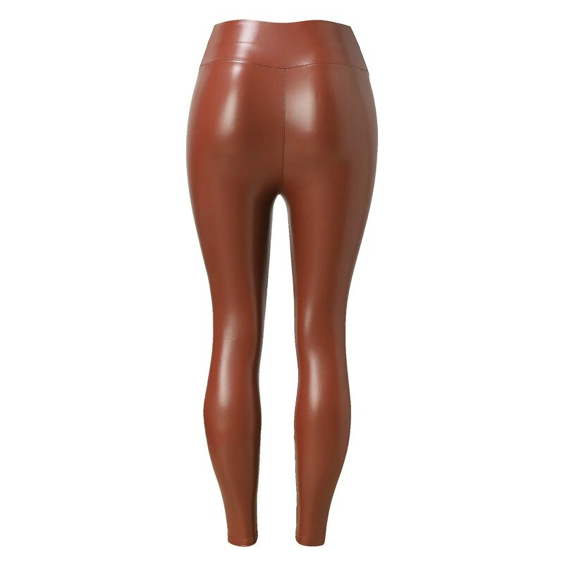 Frauen schwarz pu Lederhose hohe Taille Leder sexy Leggings Hose Damen dicke Stretch Pantalon Mujer 2024 Neuankömmling