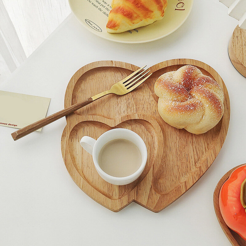 Креативный резиновый деревянный минималистичный поднос для отеля, ресторана, Бамбуковая тарелка для еды, тарелка для фруктов, бытовая чайная тарелка