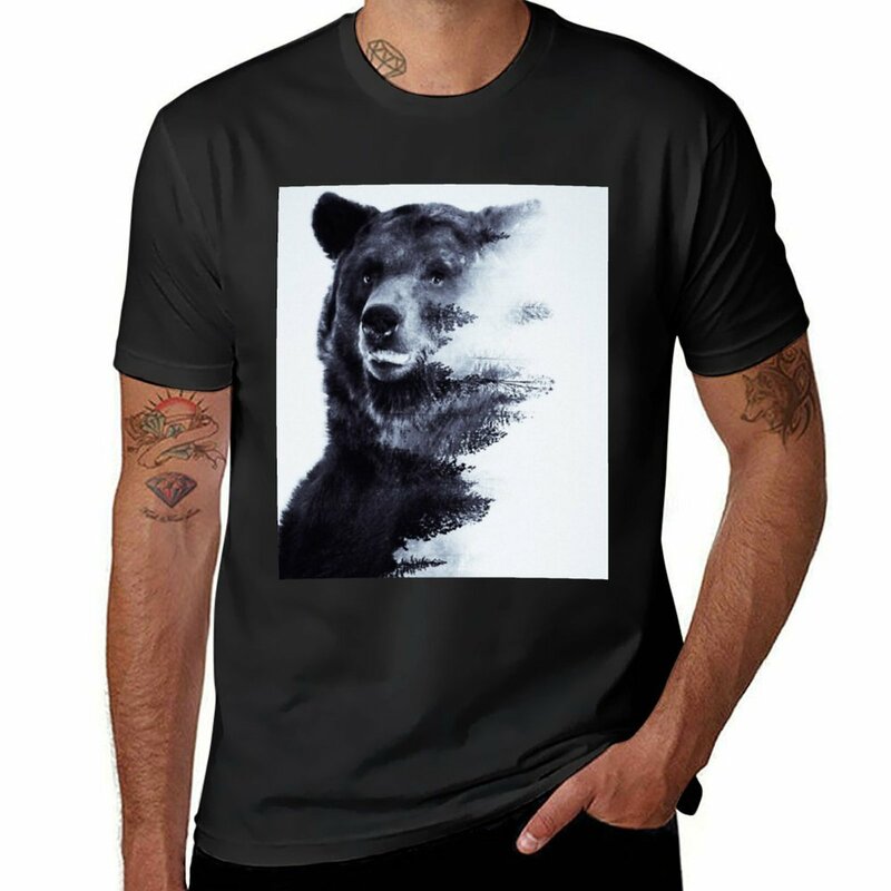 Save our Park Animals T-Shirt para Homem, Roupa Kawaii, Blanks, Animais, Urso, Pack