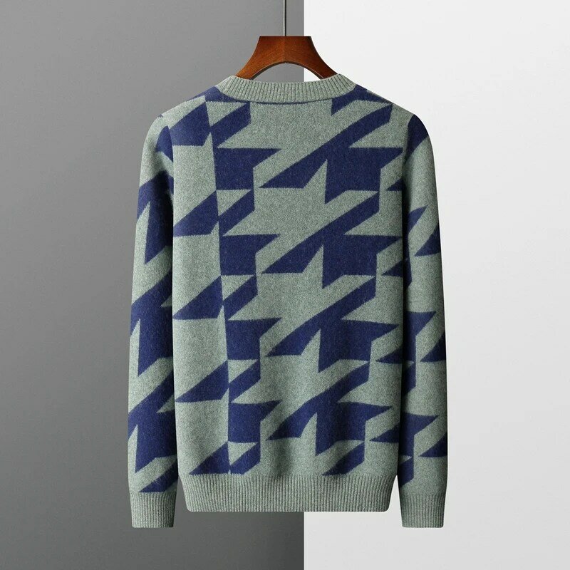Осень/зима, новый однотонный пуловер с круглым вырезом, Женская жаккардовая одежда из 100% кашемира