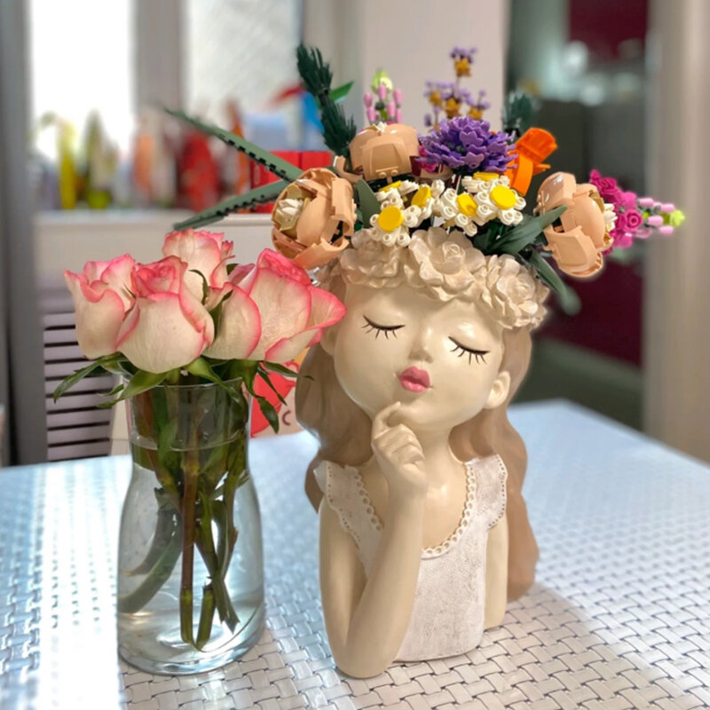 Bouquet de Roses Romantiques à Faire Soi-Même, 756 Pièces, Briques Décoratives, Jouets Compatibles avec 10280, Cadeau de la Journée de Léon pour Petite Amie