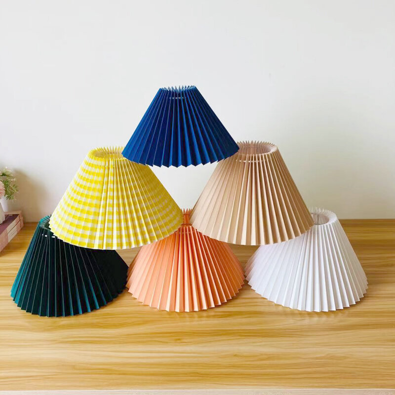 DIY pleated lampshade table lamp / wall lamp / floor lamp / chandelier cloth cover E27 lighting accessories