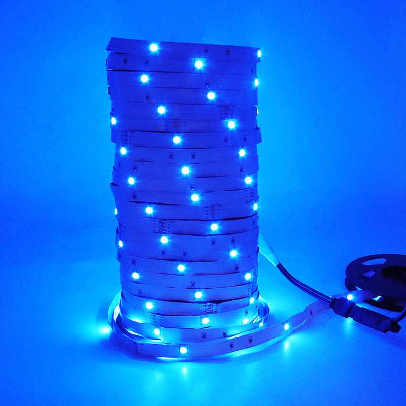 Lampu Strip LED RGB, lampu latar TV pencahayaan malam Dekorasi Rumah, lampu Diode 5V 5050 RGB 5m 10m 15m pita fleksibel 0.5m 1m 2m