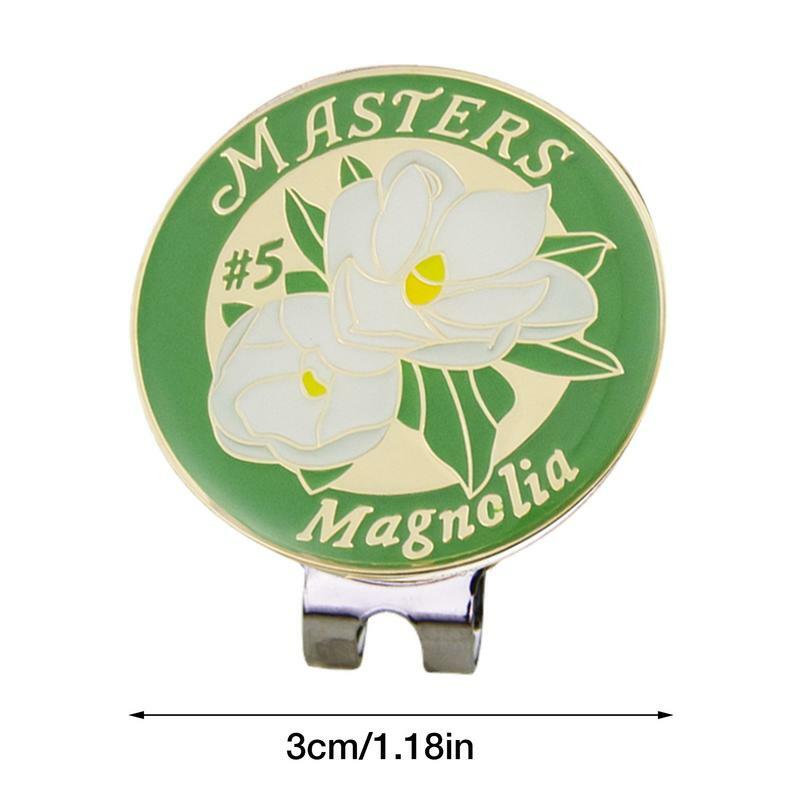 Magnetic Alloy Removable Golf Marker Golf Ball Mark With Golf Hat Clip US Map White Flower And Grape Design Golf Marker Golfer