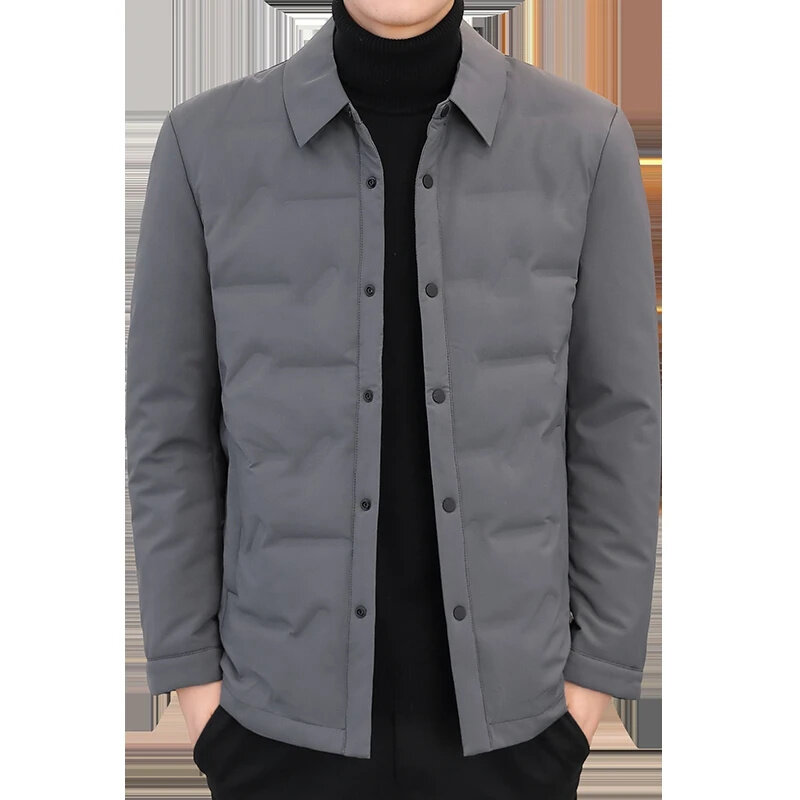 Men Fashionable Warm Winter Coat with Thickened Design Casual Stylish Stand Collar Lightweight -Autumn & Parkas