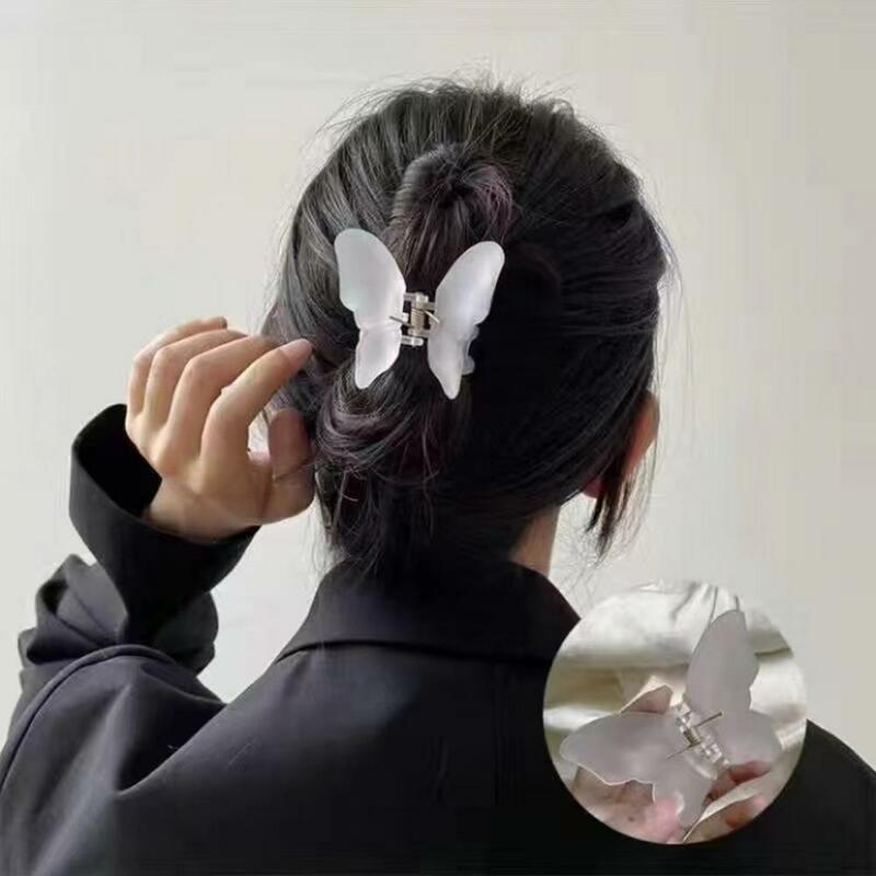 Garra de pelo con forma de mariposa para mujer y niña, accesorio de acrílico elegante con dientes cruzados, accesorios para el cabello