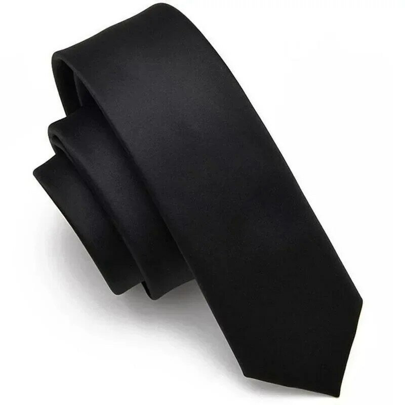Klip dasi hitam kasual untuk pria wanita pelajar keamanan Universitas sederhana dasi pintu pria pramugara pintu setelan Matte bisnis kurus dasi malas