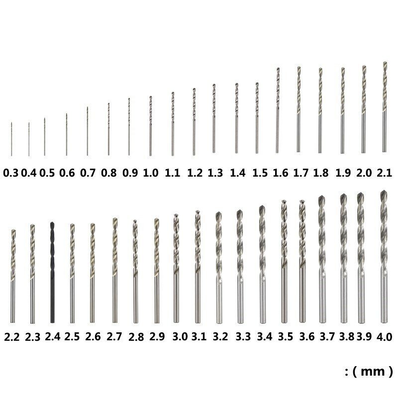 10 sztuk 0.3-4.0mm HSS Mini zestaw wierteł spiralnych dla Dremel narzędzie obrotowe prosto Shank wiertła zestaw do metalu narzędzia do obróbki drewna