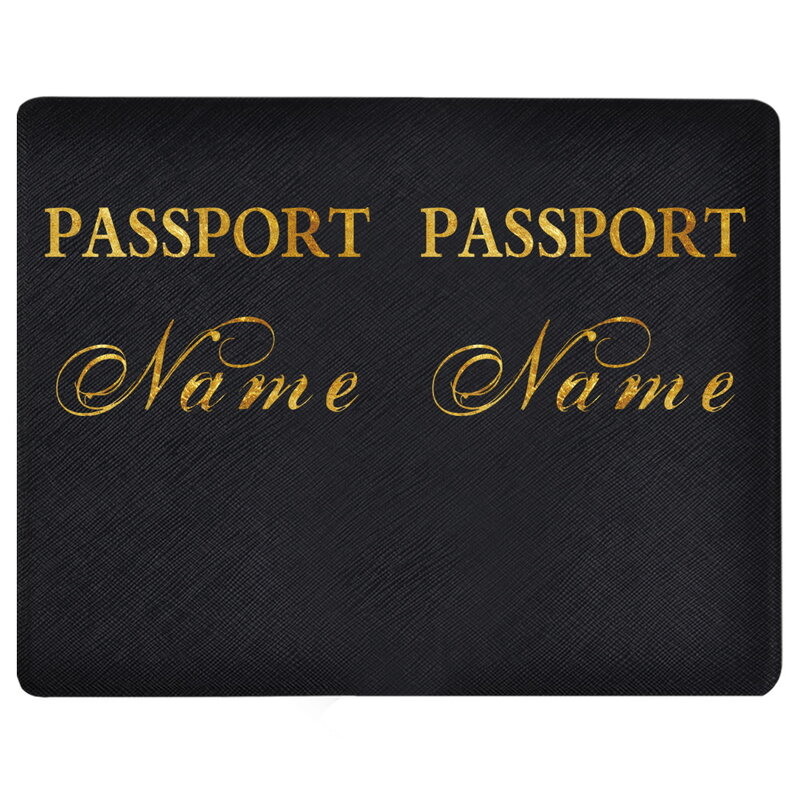 Funda para pasaporte personalizable con cualquier nombre, funda para pasaporte, funda para identificación, tarjeta bancaria, Funda de cuero PU para negocios, accesorios de viaje