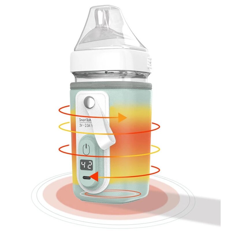 Usb Opladen Babyflessenwarmer Bag Isolatie Cover Verwarming Fles Voor Warm Water Baby Draagbare Baby Reizen Accessoires