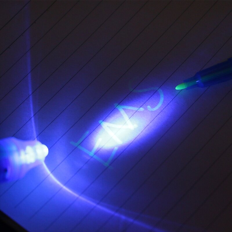 6 sztuk/zestaw niewidoczny długopis z atramentem wbudowany w światło ultrafioletowe magiczny marker zapewniający bezpieczeństwo