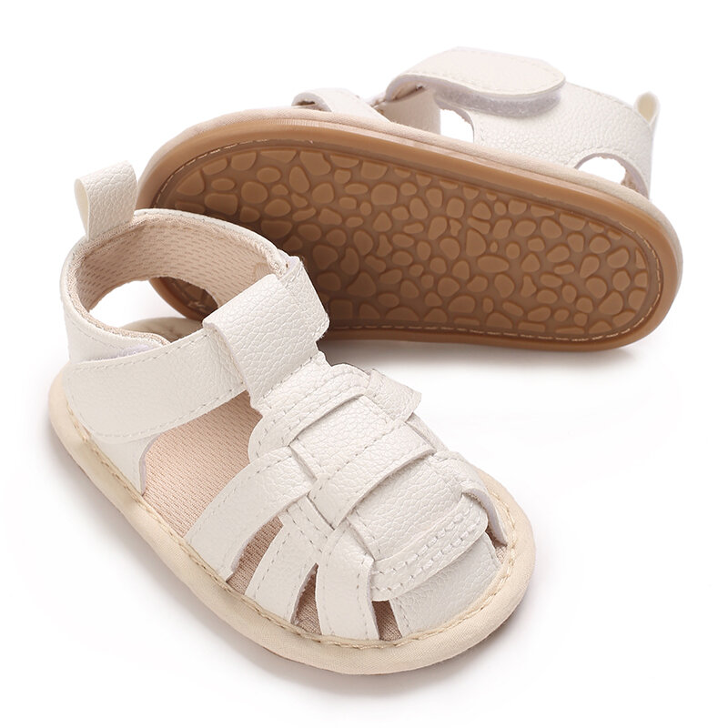 Letnie minimalistyczne sandały dziewczęce dla niemowląt w wieku 0-18 miesięcy z miękkimi gumowymi podeszwami antypoślizgowe i antypoślizgowe buty do nauki