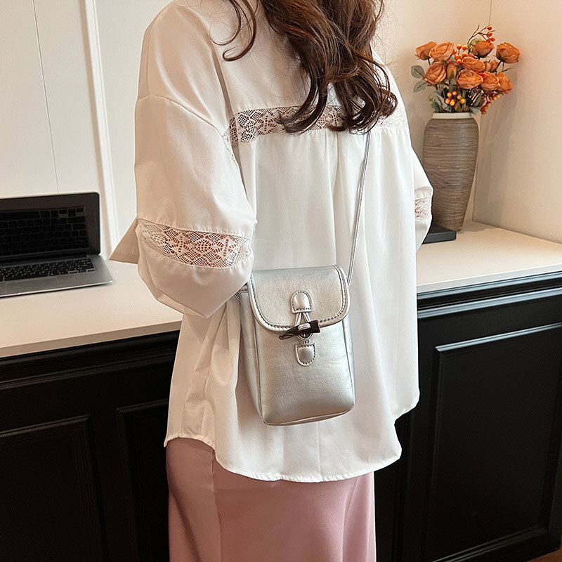 Mini torby skórzana klapka Pu dla kobiet 2024 nowy koreański Trend w modzie torebka kobieca do noszenia na ukos kobieca torba na ramię torebki i portmonetki