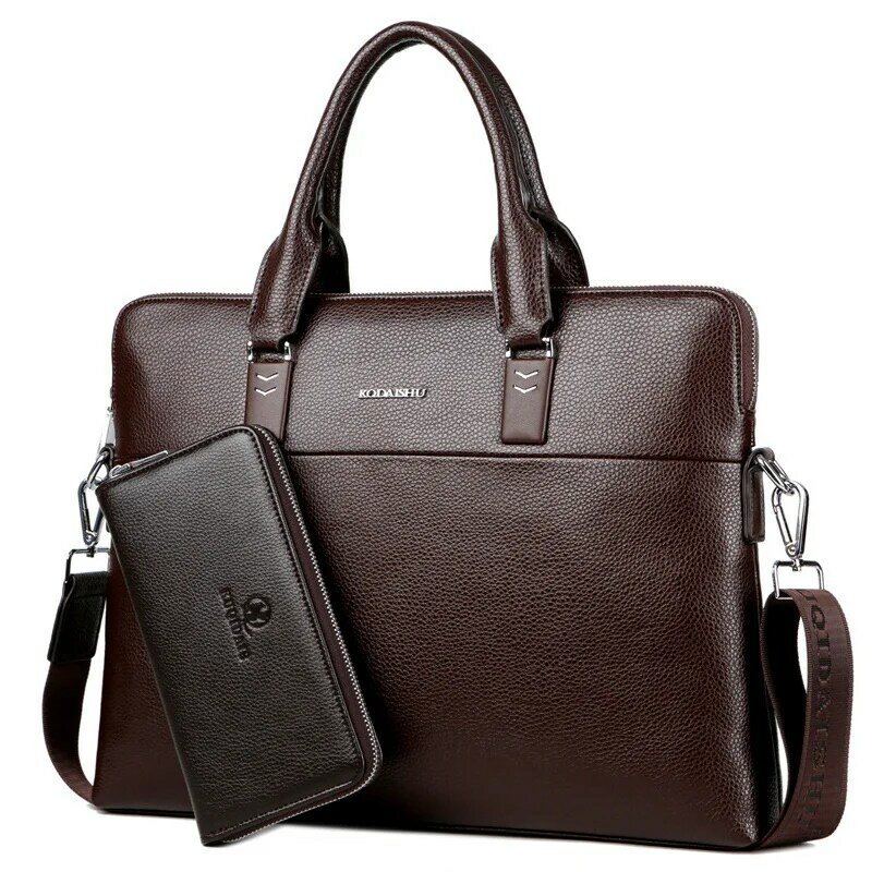 Кожаный деловой мужской портфель, официальная зеркальная Ретро сумка через плечо, мужской портфель через плечо
