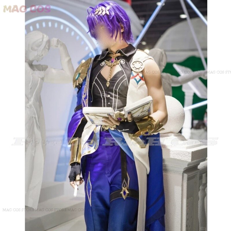 Game Honkai Star Rail Dr. Ratio Cosplay Doctor Veritas Ratio Wig Men Cosplay Costume Party Costume Shoes RolePlay Animation Prop