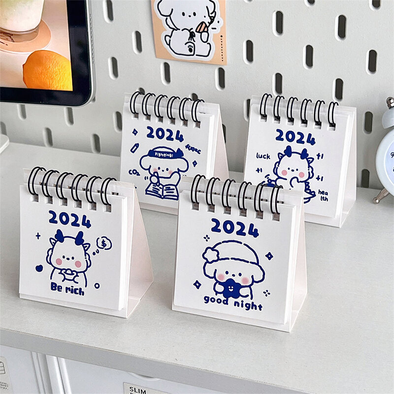 2023.9-2024.12. Calendario Cartoon Mini Desk Calendar Coil Calendar Book Diy Journal Planner Record Desk accessori decorazione