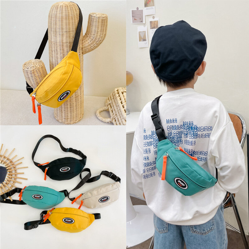 Bolsa de mensageiro coreana para meninos, pacote pequeno de ombro, bolsa de cintura para telefone móvel, infantil, lazer