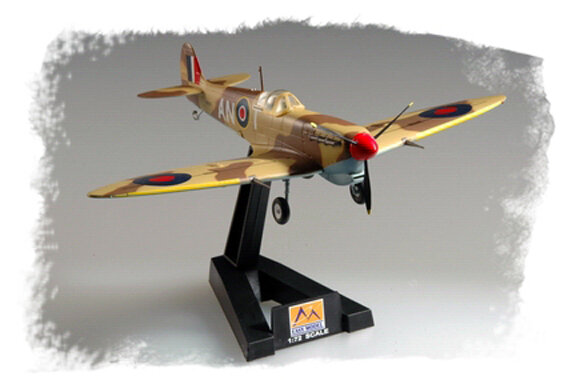Easymodel 37216 1/72 Spitfire Fighter RAF 417 1942 skuadron selesai militer statis Model plastik koleksi atau hadiah