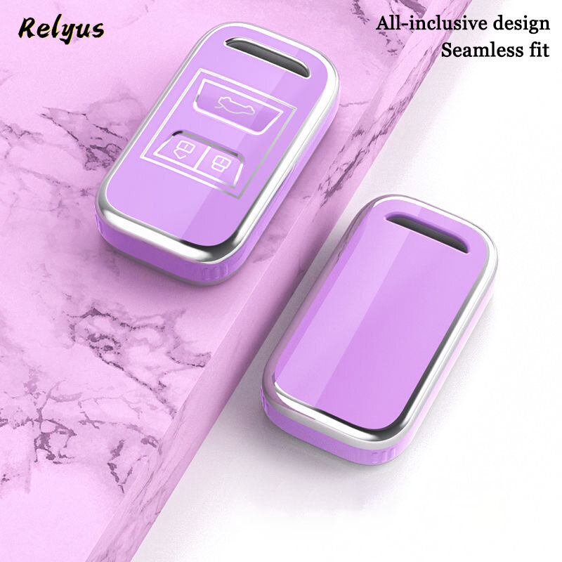 Nieuwe Soft Tpu Auto Remote Key Case Cover Shell Fob Voor Chery Tiggo 3 5X 4 8 Glx 7 2019 2020 Protector Sleutelhanger Auto Accessoires