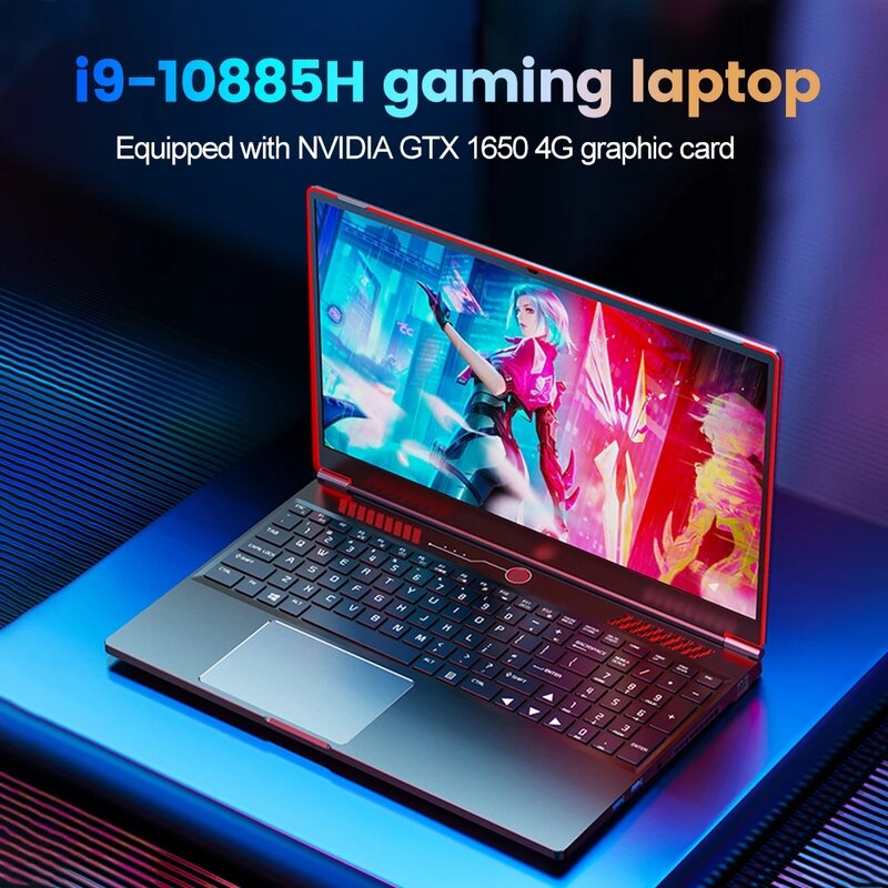 كمبيوتر محمول للألعاب مزود بشاشة عرض Full HD ، إنتل i9 ، 10885H ، i7 ، Nvidia GTX 1650 ، 4G ، IPS ، 64GB RAM ، 4 تيرا بايت SSD ، RGB لوحة مفاتيح بإضاءة خلفية ، 16.1 بوصة