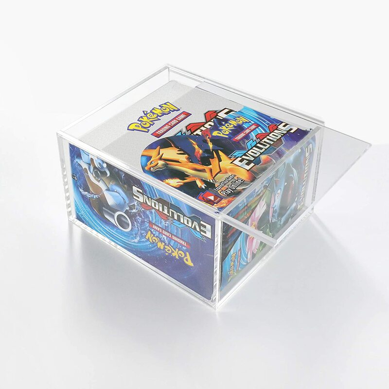 Dustproof 4mm Clear Acrylic Booster Box Card Collection Transparent Slide Lid Cover Display Storage Case for Pokemon booster box