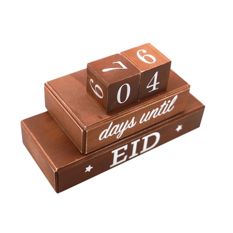 Wooden Block Calendar Date Display Blocks for Office Desk Decor Dropship
