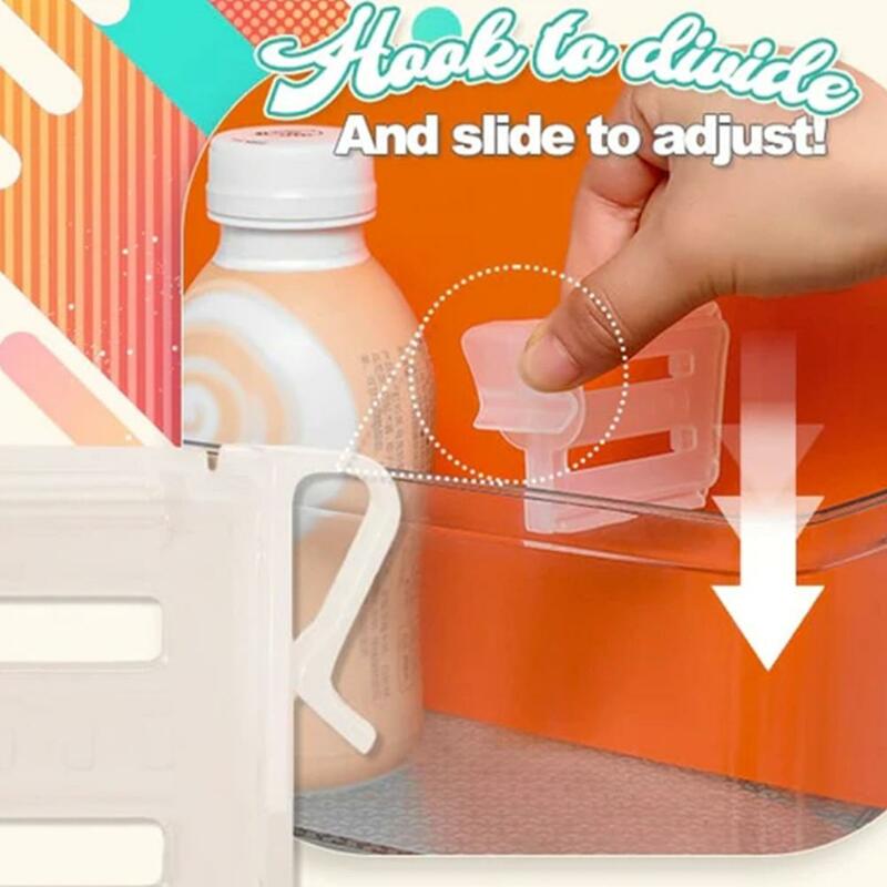 Kühlschrank Lagerung Trennwand verstellbare Kunststoff Aufbewahrung schiene kann Teiler Küche Typ Flasche Schnalle Board e2f1