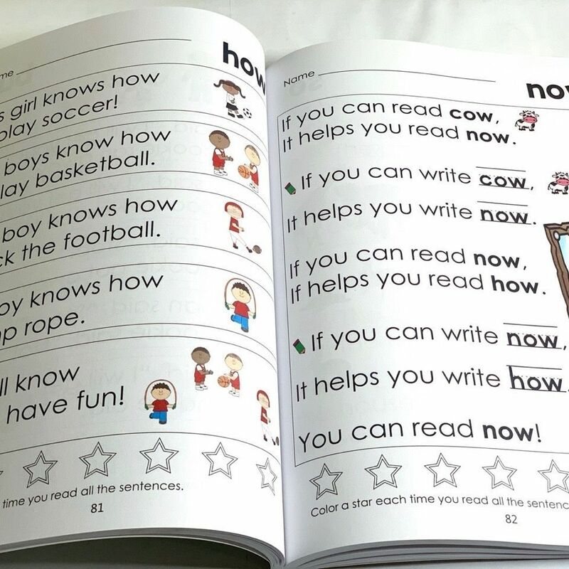 الأبجدية الكلمات النشاط ممارسة الكتاب ، ويدعم قراءة نقطة ، أولا جدا ، وتعلم الأكثر شيوعا