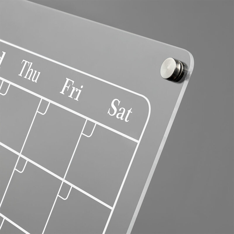 Calendario magnético de acrílico, tablero de borrado en seco, mensajes personalizables, versátil