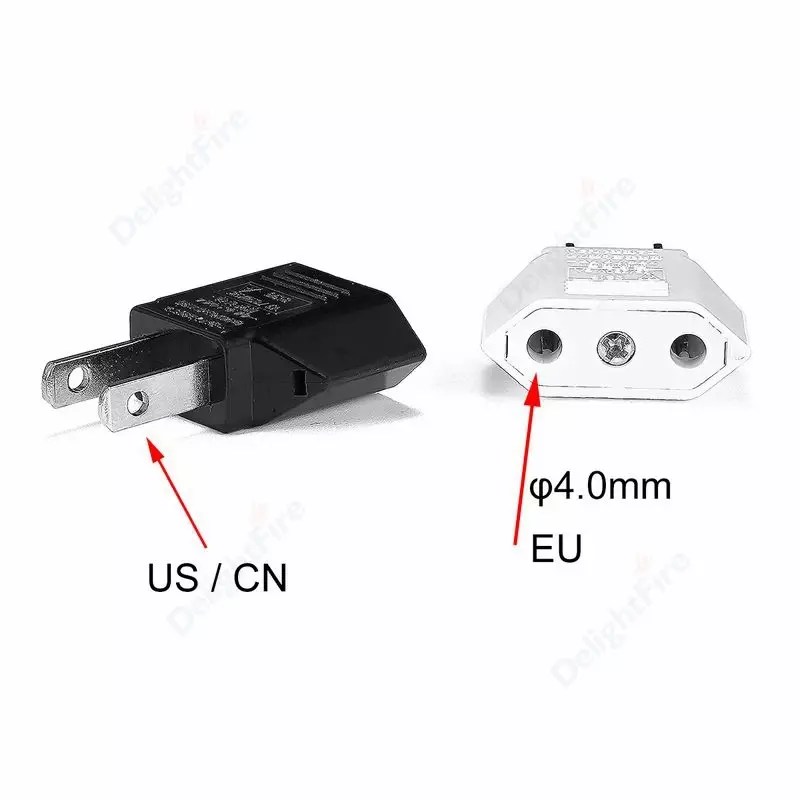 US Electrical Plug Adapter European EU To US America China CN Canada CA Travel Adapter 2Pin Plug Type A Converter Power Adaptor