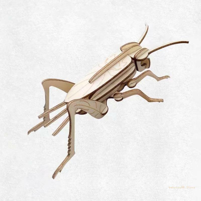 Y4UD แมลง 3D ปริศนาไม้ Praying Mantis Cicada ชุดประกอบจิ๊กซอว์ปริศนาของขวัญของเล่นสำหรับเด็ก