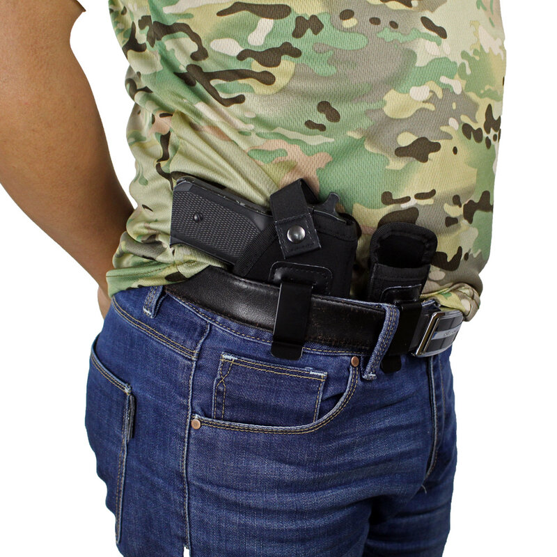 Universale tattico celato Carry IWB pistola fondina 9mm rivista marsupio caccia militare Airsoft Glock pistole caso Mag titolare