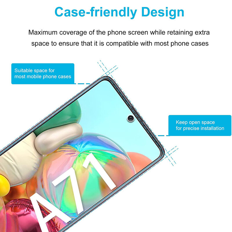 2/4 шт. Защитное стекло для экрана для Samsung Galaxy A71 пленка из закаленного стекла