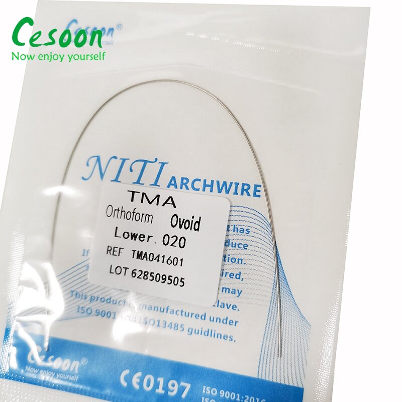Dental Orthodontic TMA Arches, Ti-Mo Liga Arch Wires, Forma Ovoid Retangular Redonda, Materiais Dentista, Aparelhos Dentista, 10 Pacotes
