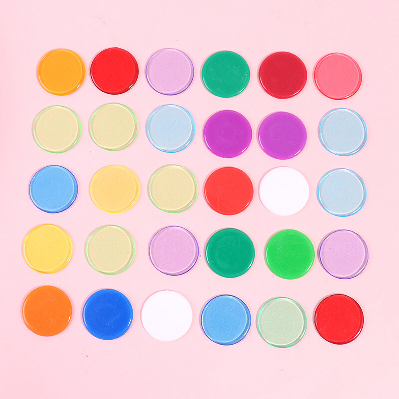 100 Stuks Transparante Kleurentellers Tellen Bingochips Plastic Benodigdheden Tellers