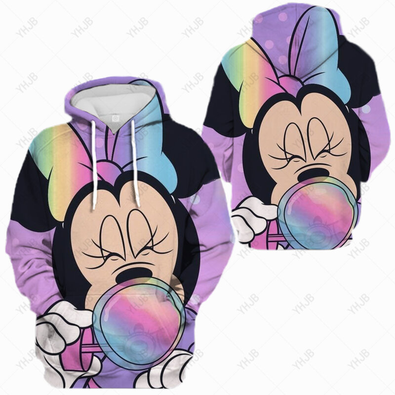90s Cartoon Disney Mickey nadruk z myszką śmieszna bluza z kapturem kobiety Harajuku kreskówka bluza z kapturem dla odzież uliczna kobiet