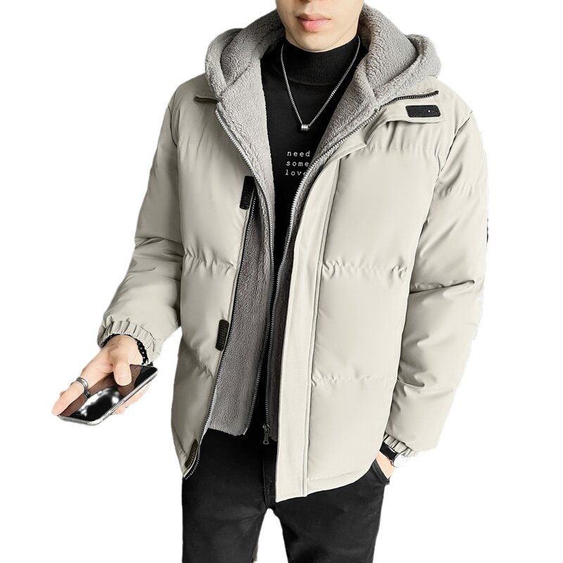 남성용 따뜻한 두꺼운 재킷, 캐주얼 루즈 방풍 후드 파카 재킷, 남성 패션 폴라 플리스 하이 퀄리티 코트, 2023 겨울 신상