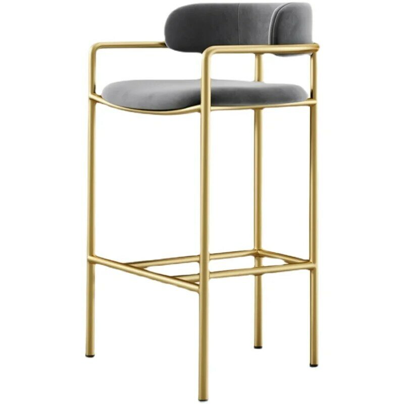 Nuova sedia da Bar nordica moda casa per il tempo libero sedie da pranzo Design moderno schienale creativo oro/nero piedi alti mobili da biblioteca