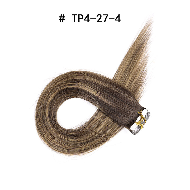 100% Echthaar band in Haar verlängerung 20 teile/paket glattes Highlight braunes Haarband in Echthaar verlängerung für Frauen 12-24 Zoll