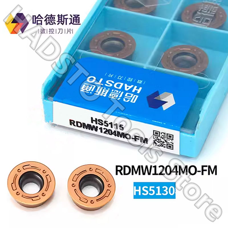 10pcs RDMW1204MO-FM HS5115 RDMW1204MO R6 RDMW HADSTO CNC carbide inserts For Hardened steel,Stainless steel,Steel,Cast iron