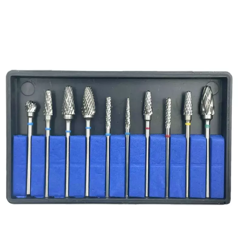 Dental HP Tungsten Carbide Cutter Kit, Brocas Brocas, Material de Aço, 2,35mm, 10Pcs por Conjunto