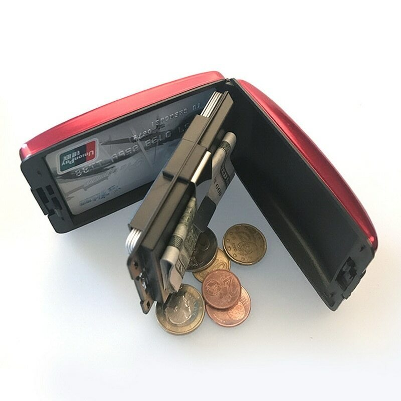 1PC Unisex Aluminum Bank Card Holder Blocking Hard Case Wallet Solid Credit Card Scanning Protect Card Holder Women and Men