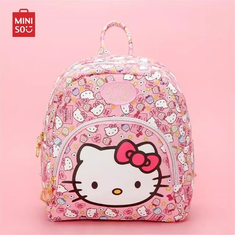 Hello Kitty Kuromi tas punggung Anime, ransel kasual modis versi Korea untuk sekolah anak perempuan