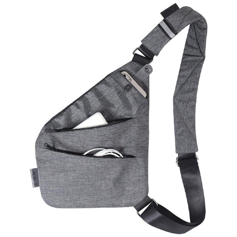 Men Travel Business Fino Bag Burglarproof Shoulder Bag Holster Anti Theft Security Strap Digital Storage Chest Bags