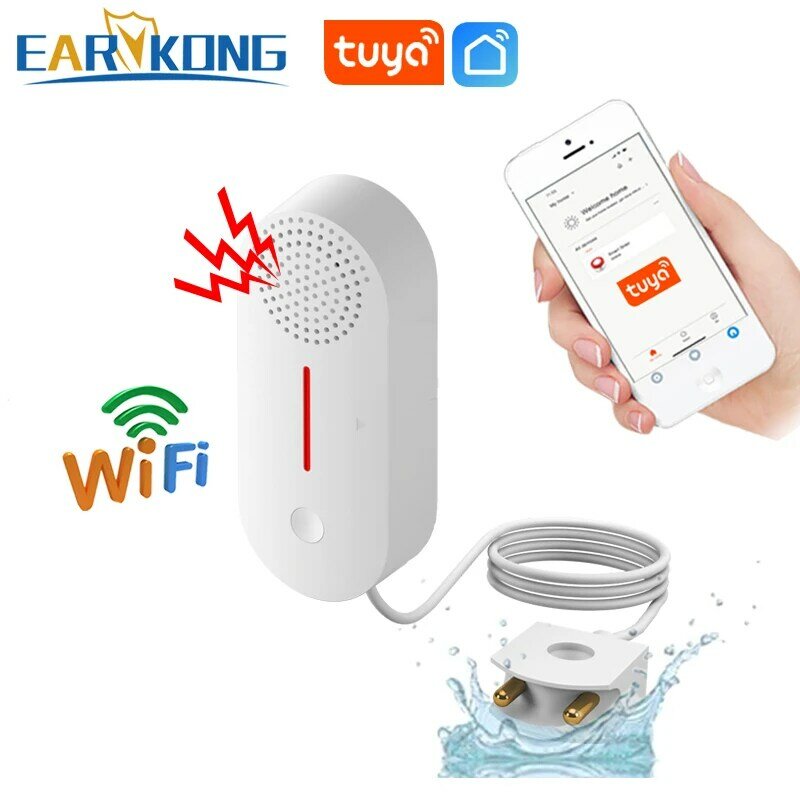 Independent Water Leakage Detectort Tuya Water Level Sensor Home Kitchen Bathroom Security Alarm 90dB High Volume Alarm Sound