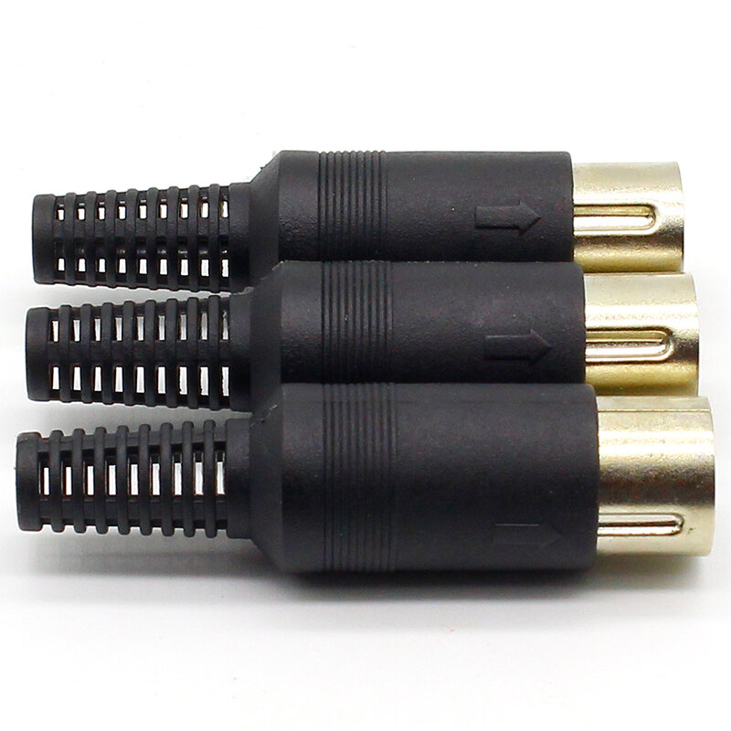 Conector de Cable de enchufe macho DIN de 5 pines con mango de plástico, lote de 3 unidades