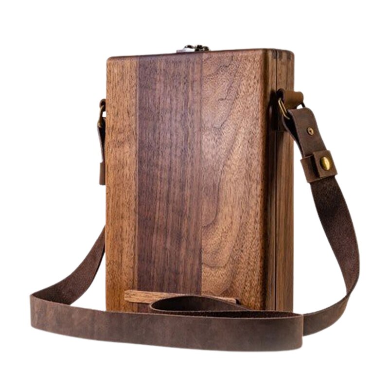 Bandolera de madera A5, bolso de hombro de tendencia Retro, maletín para exteriores, caja de suministros de arte, decoración del hogar, novedad