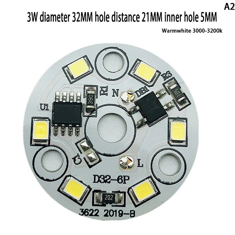 Perles de lampe rondes blanches froides et chaudes SMD pour ampoule, pas besoin de pilote, puce LED, 3W, 5W, 7W, 9W, 12W, 15W, AC 220V-240V