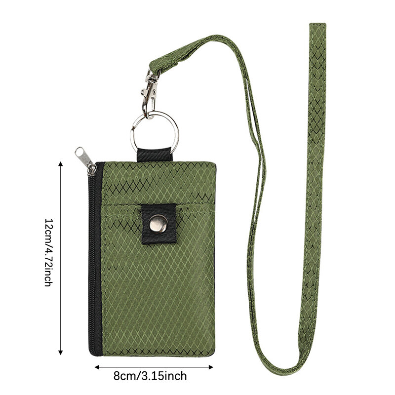 RFID Blocking Small Wallet with ID Window Waterproof Zipper Case Pouch with Lanyard Keychain for Cards Cash Coin Purse